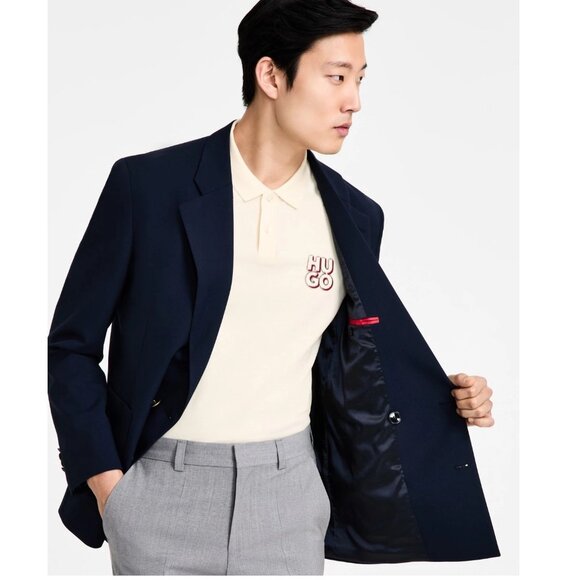 New HUGO by Hugo Boss Men's Modern-Fit Wool Blend Sport Coat Size 38S - Picture 2 of 4